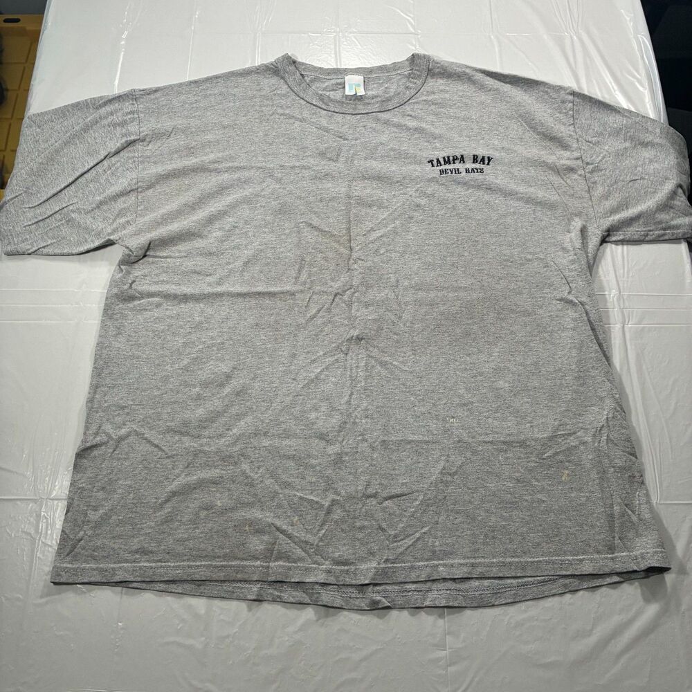 Tampa Bay Devil Rays Vintage T-shirt Grey Russell Athletic XXL - Staining